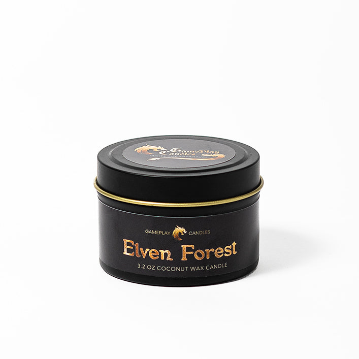 DnD Candle Elven Forest Tin with Lid On